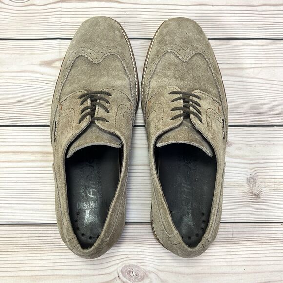 Mephisto Air Jet Derby Mens 8.5 Tan Brown Suede Wingtip Brogue Oxford Dress Shoe - Picture 10 of 14